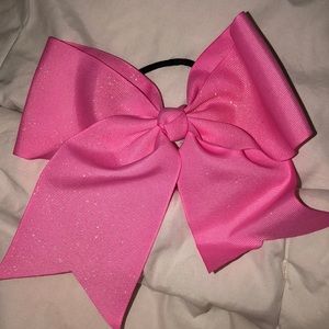 pink sparkly cheer bow